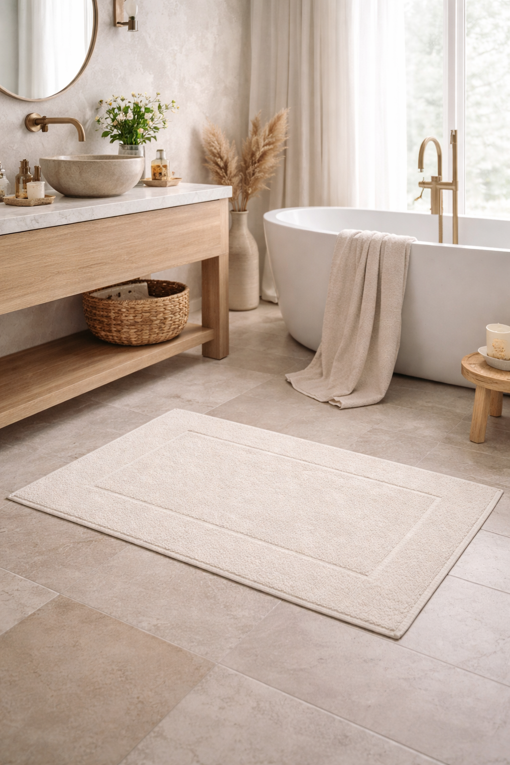 Alfombra de Baño Prestige Blanco – Algodón Premium Extra Suave