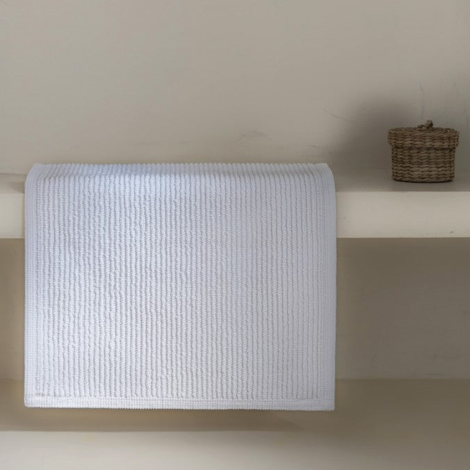 Alfombra de Baño Ribbon Blanco – Algodón Premium